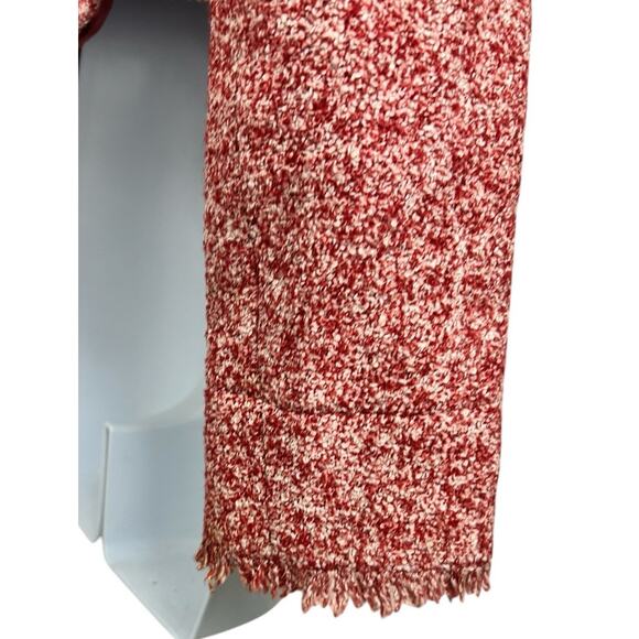 Rena Lange 4US Red Richly Woven Tweed Crop Blazer Jacket Wool Blend Designer - Picture 6 of 9